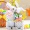 Easter Bunny Hand-Carved Romantic Couple Decorations Spring Easter Rabbit Decors Figurines Tabletopper Decorations for Party Home Holiday Cute Rabbit Easter Day Couple Gifts Decor